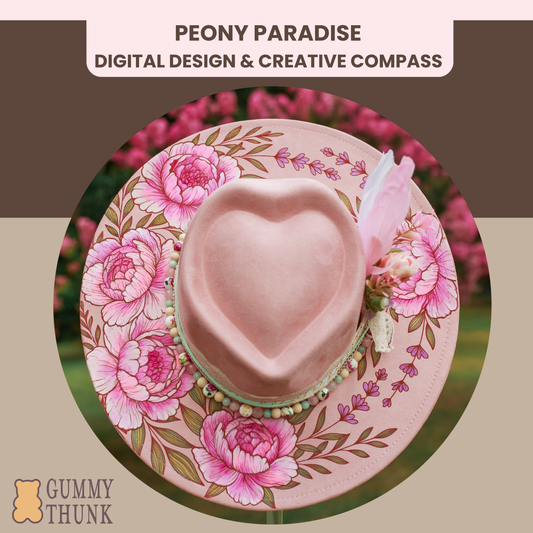 Peony Paradise Digital Design + Creative Compass -- DIGITAL FILES ONLY