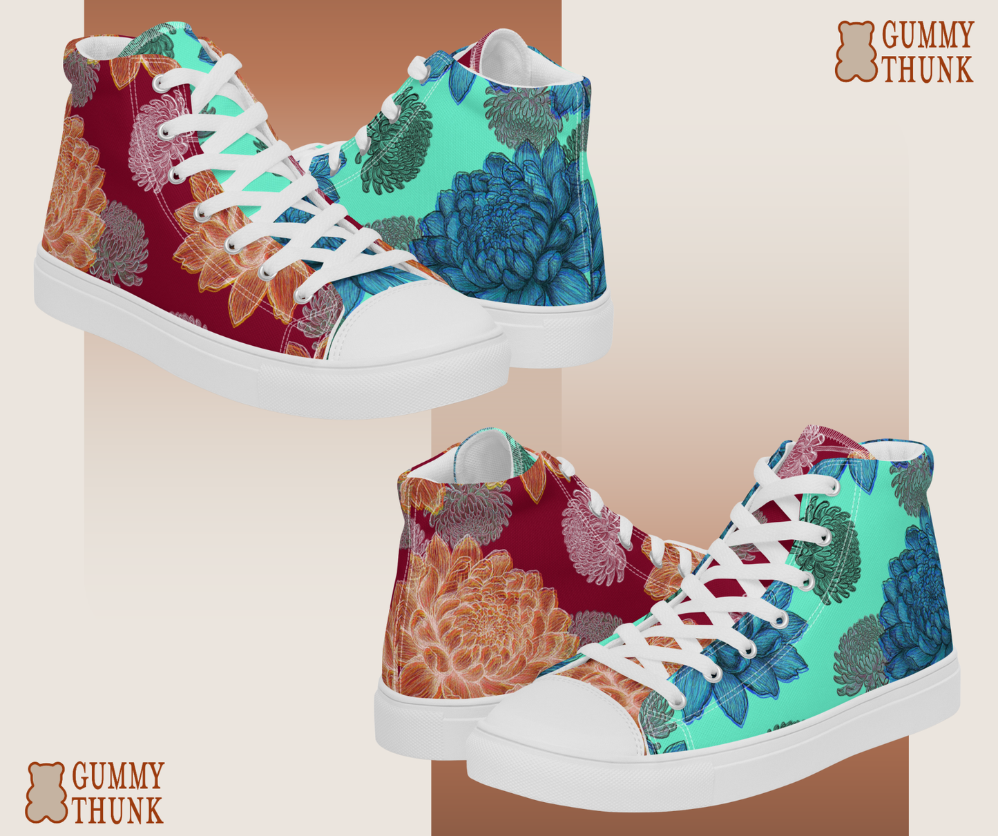 LOLA Women's Two Tone High Top Canvas Shoes