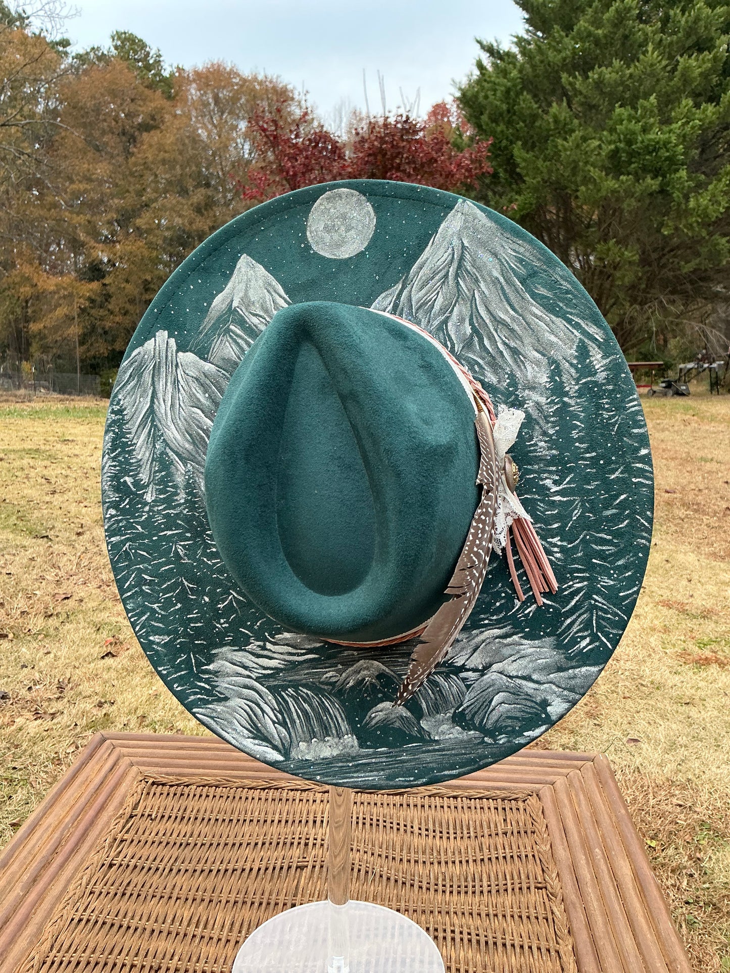 Winter Sale - Snowscapes - Vegan Suede Wide Brim