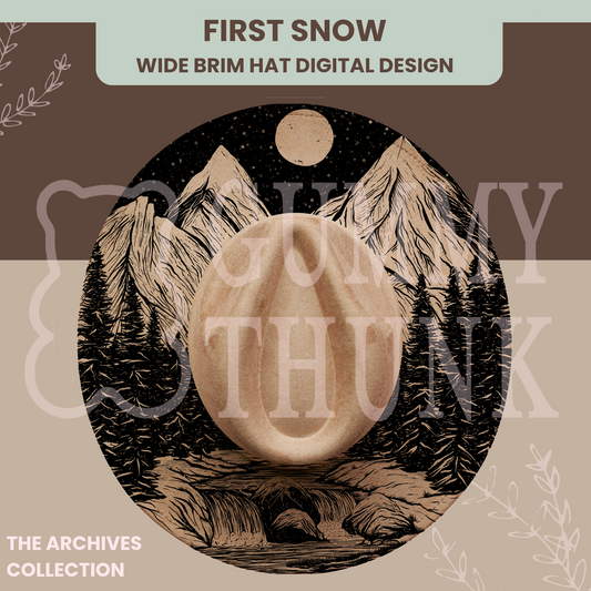 First Snow - Wide Brim Hat Template for Burning - SVG and PNG Files