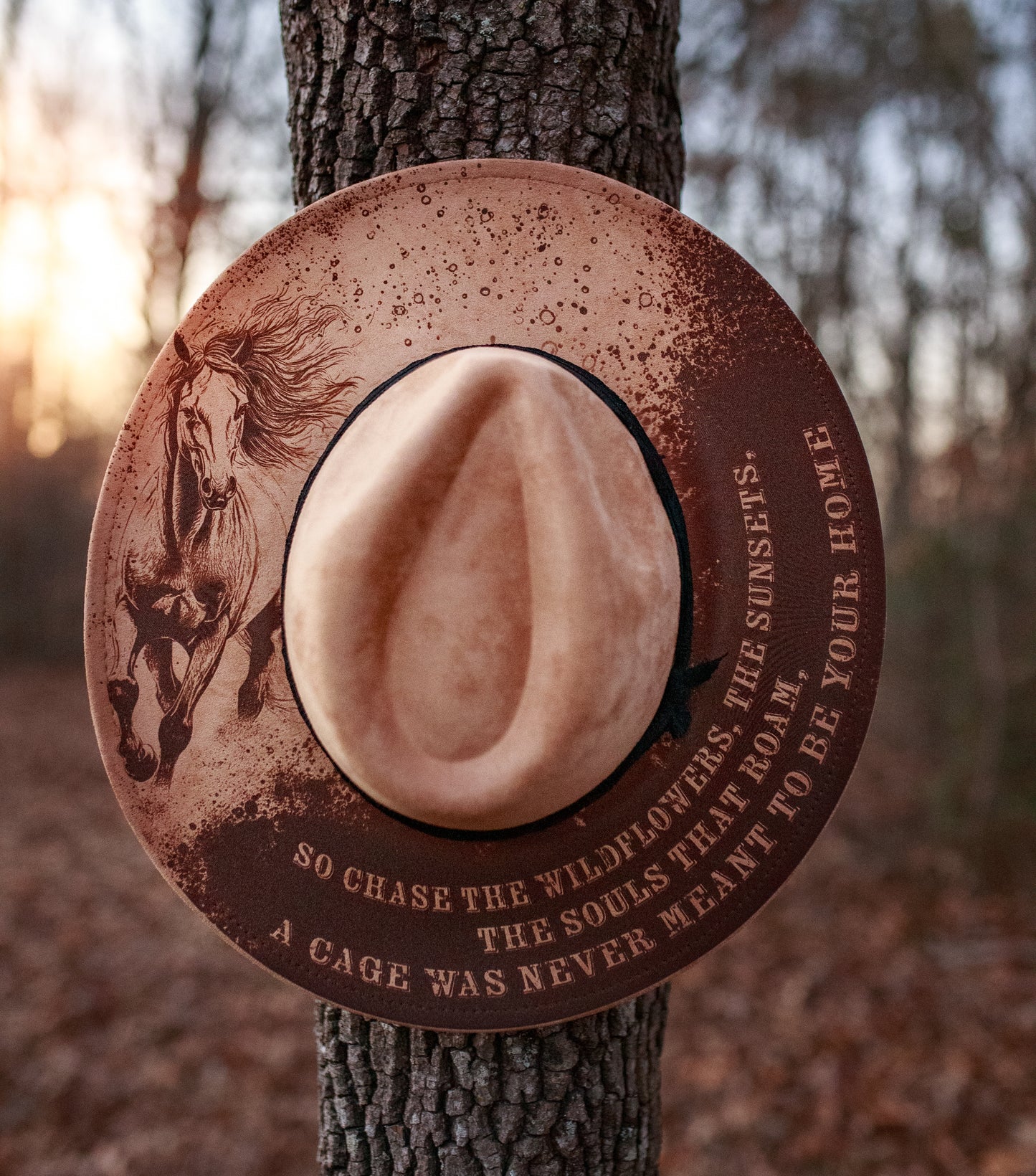 Chase the Wildflowers Hat Wide Brim Template for Burning - SVG and PNG Files