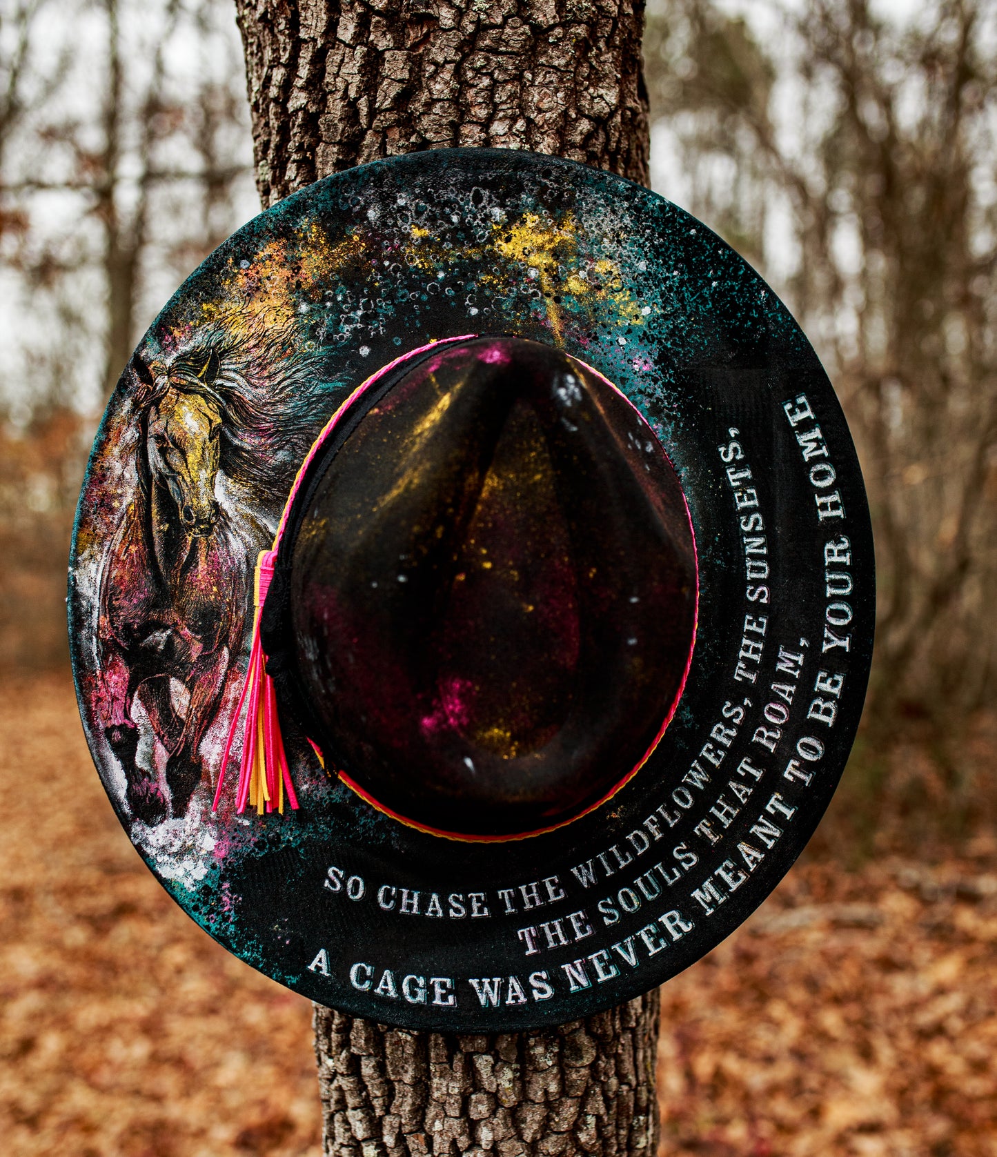 Chase the Wildflowers Hat Wide Brim Template for Burning - SVG and PNG Files