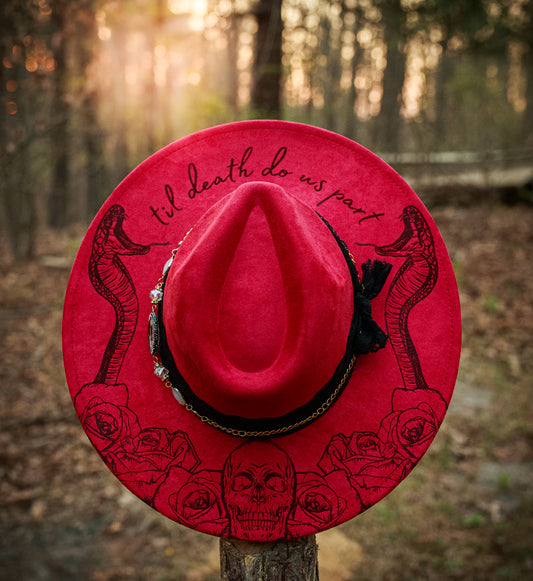 Til Death Do Us Part -- Wide Brim Vegan Suede Hat