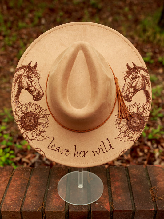 Leave Her Wild Hat - Wide Brim Vegan Suede Hat