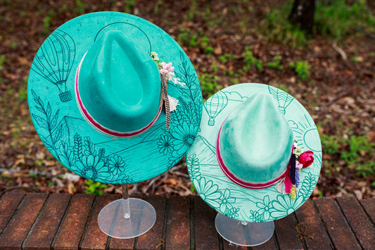 Wander - Mommy and Me Set - Adult and Youth Wide Brim Vegan Suede Hats