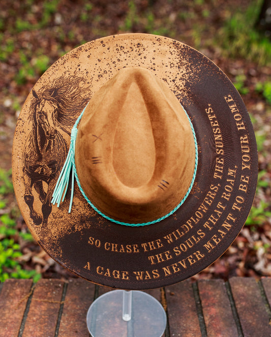 Chase the Wildflowers - Wide Brim Vegan Suede Hat