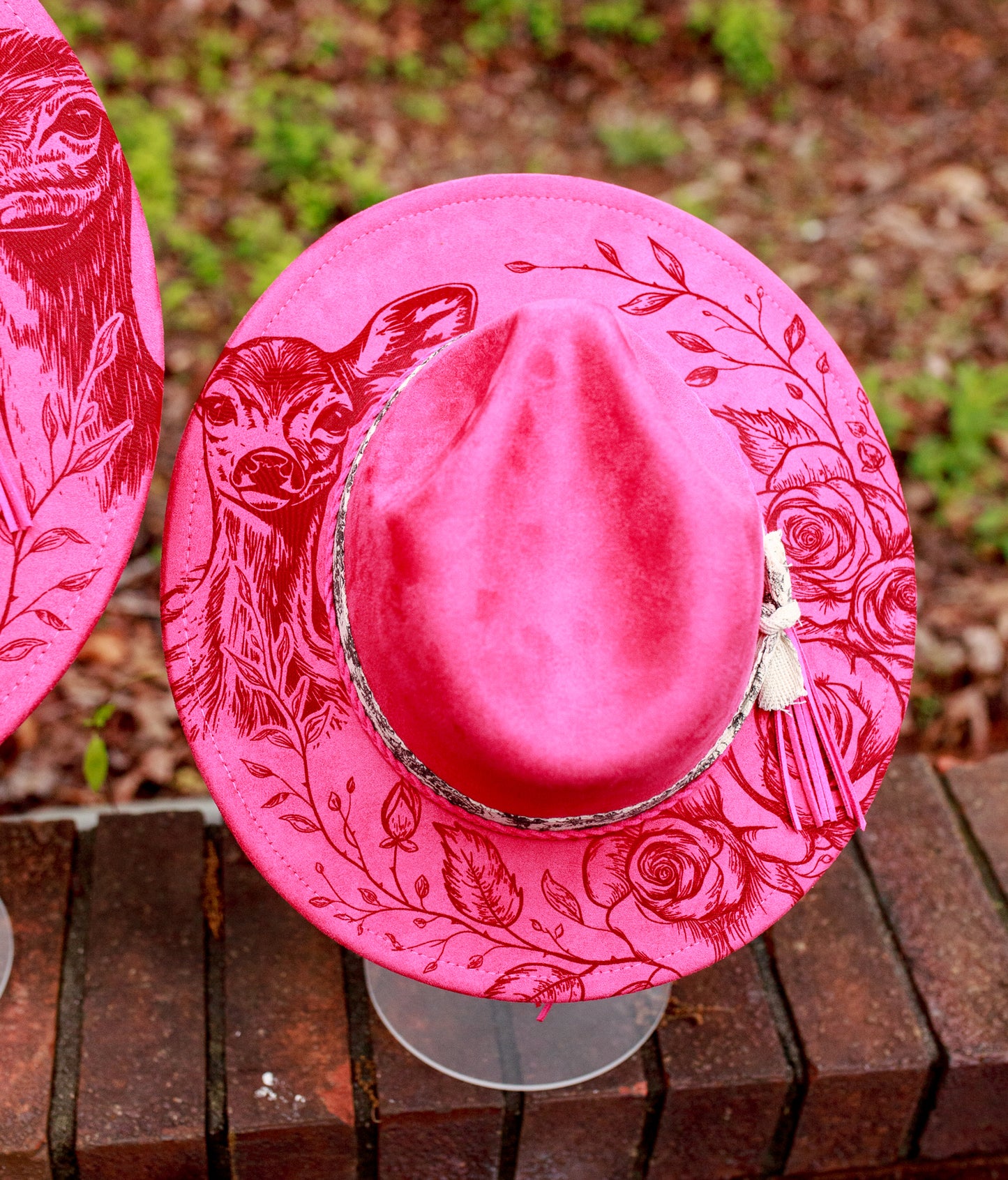 Oh Deer - Mommy and Me Set - Adult and Youth Wide Brim Vegan Suede Hats