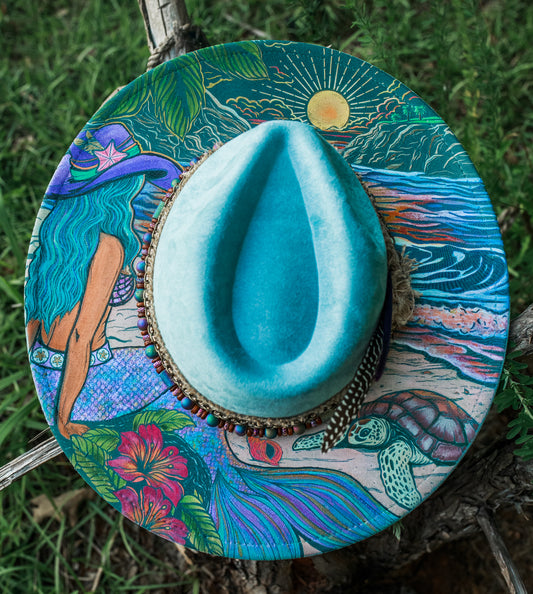 Gummy Thunk Original - Coastal Cowgirl -- Wide Brim Vegan Suede Hat