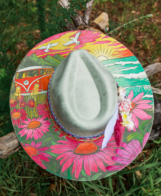 Gummy Thunk Original - Seas the Daise -- Wide Brim Vegan Suede Hat