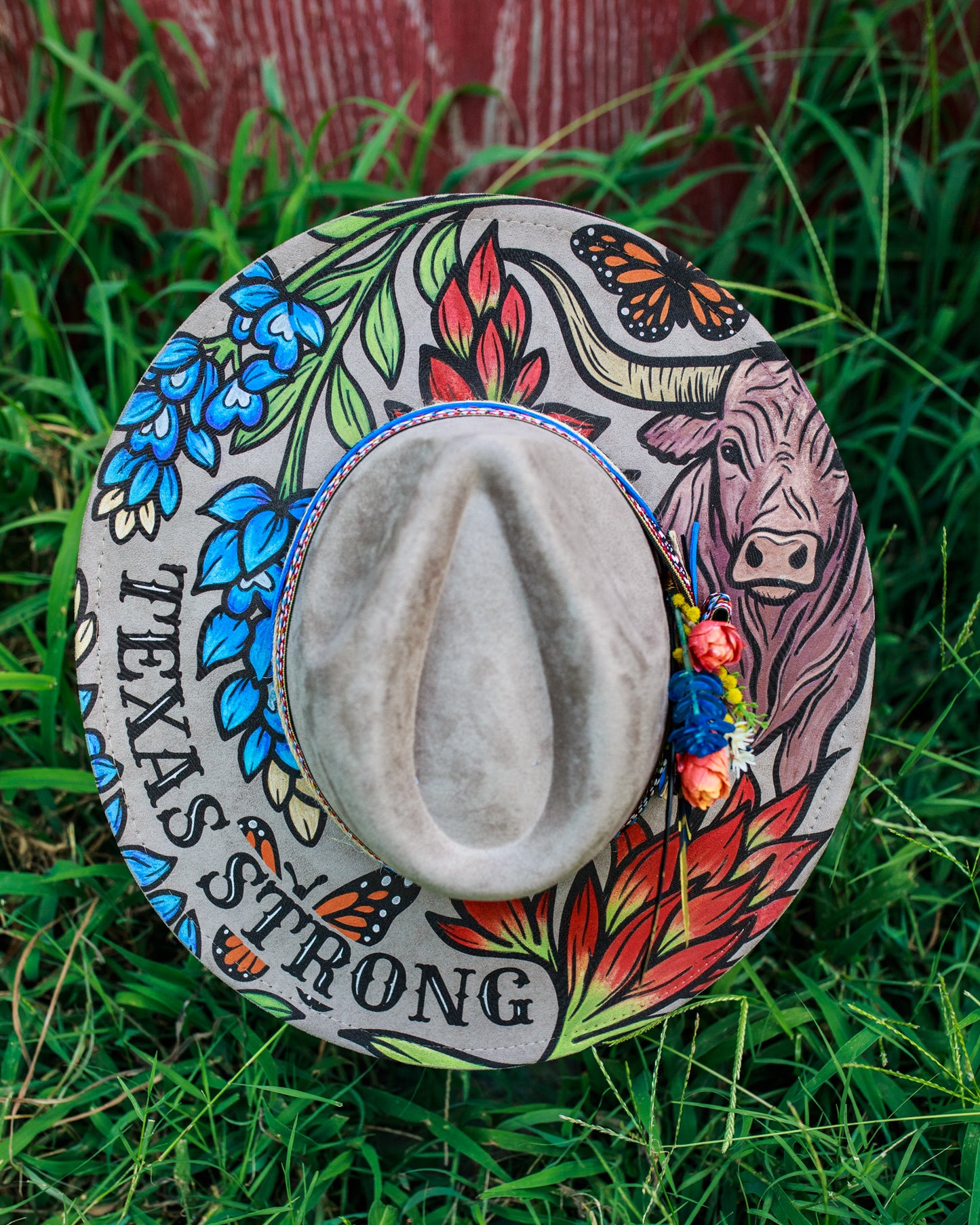 Texas Strong - Flood Relief - Gummy Thunk Original -- Wide Brim Vegan Suede Hat