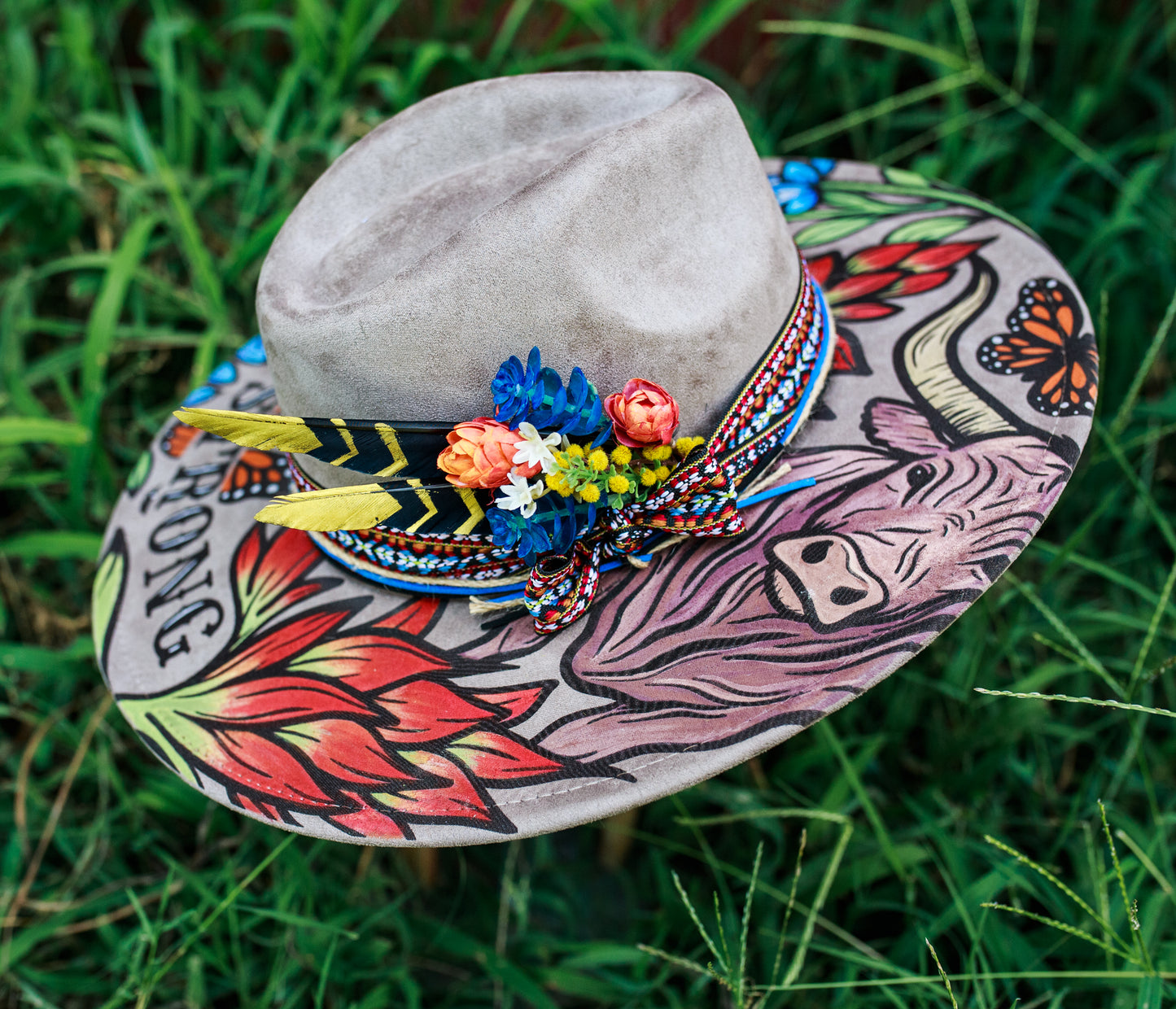 Texas Strong - Flood Relief - Gummy Thunk Original -- Wide Brim Vegan Suede Hat