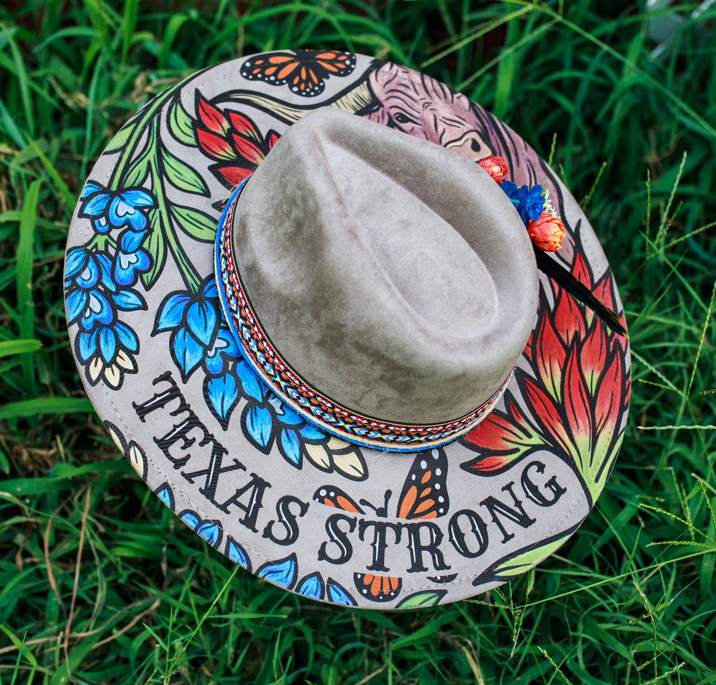 Texas Strong - Flood Relief - Gummy Thunk Original -- Wide Brim Vegan Suede Hat