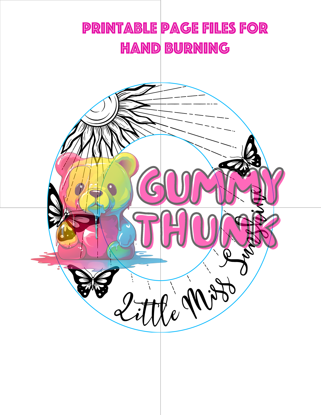 Sunshine Mommy and Me Hats Wide Brim Template for Burning - SVG and PNG Files