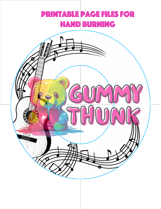 Guitar Hat Wide Brim Template for Burning - SVG and PNG Files