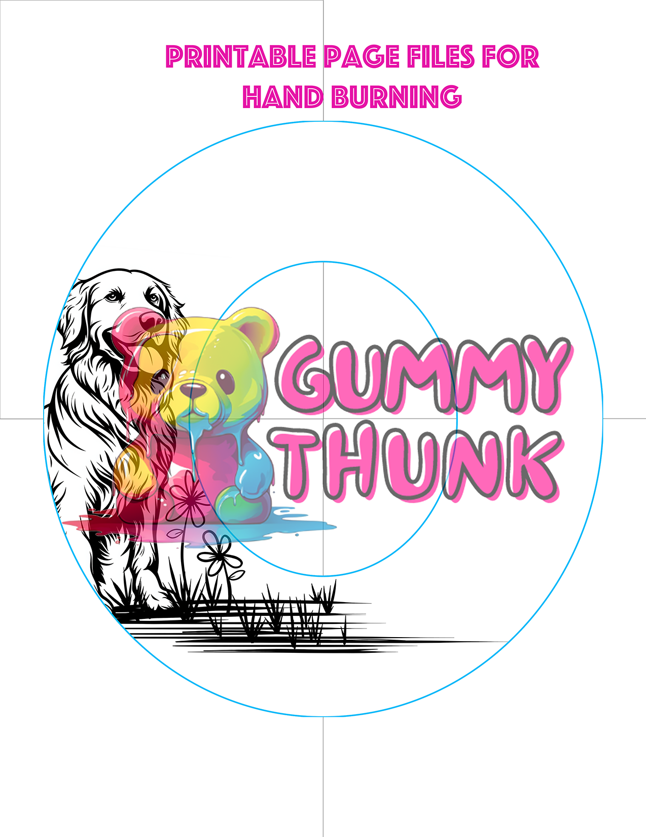 Golden Retriever Hat Wide Brim Template for Burning - SVG and PNG Files