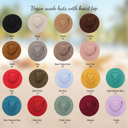 BULK ORDER - READ DESCRIPTION - WIDE BRIM HATS HEART SHAPED CROWN