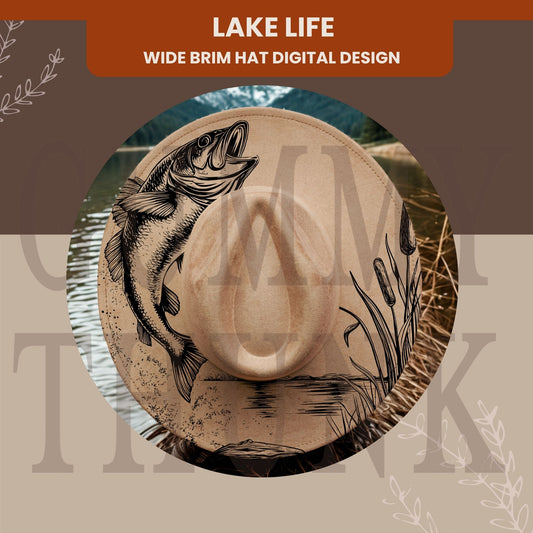 Bass Hat Wide Brim Template for Burning - SVG and PNG Files