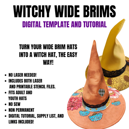 Witchy Wide Brim DIGITAL Template and Tutorial