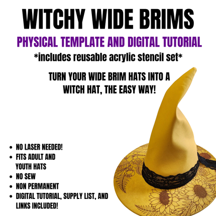 Witchy Wide Brim PHYSICAL Template and Tutorial