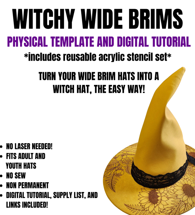 Witchy Wide Brim PHYSICAL Template and Tutorial