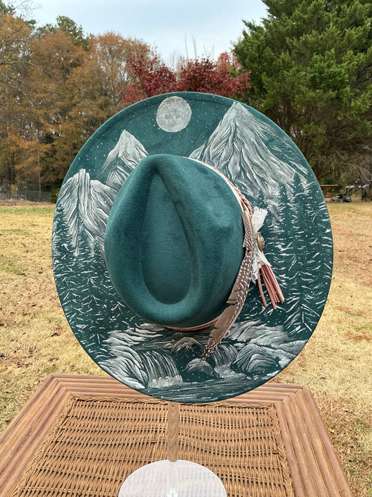 Winter Sale - Snowscapes - Vegan Suede Wide Brim