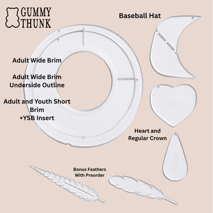 *PREORDER* The Brim Builder Stencil Set - See-Through Templates for Perfect Fabric Placement & Precision Cuts