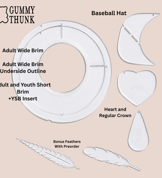 *PREORDER* The Brim Builder Stencil Set - See-Through Templates for Perfect Fabric Placement & Precision Cuts