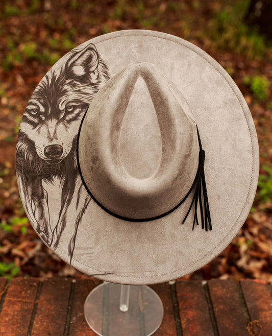 Wolf - Wide Brim Vegan Suede Hat