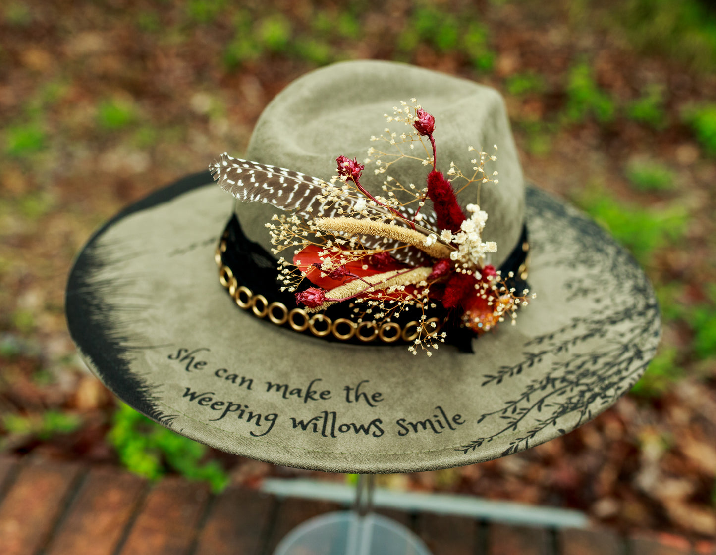 Weeping Willow - Wide Brim Vegan Suede Hat