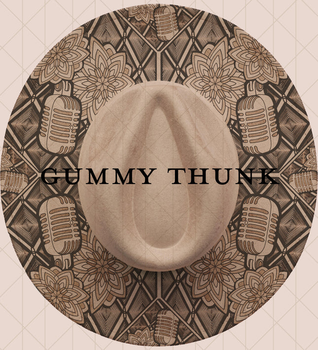 Dark Biege Burned Wide Brim Vegan Suede Hat