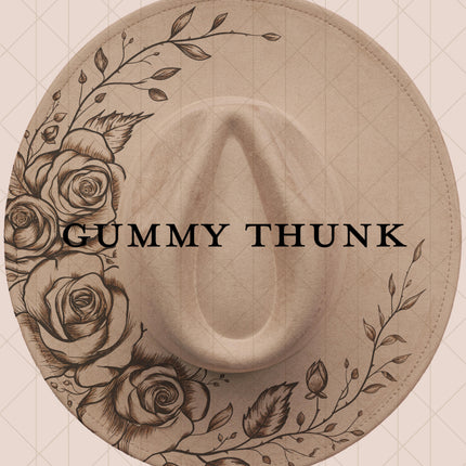 Dark Biege Burned Wide Brim Vegan Suede Hat
