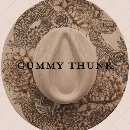 Dark Biege Burned Wide Brim Vegan Suede Hat