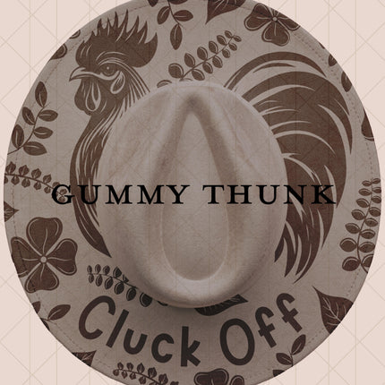 Grey Burned Wide Brim Vegan Suede Hat