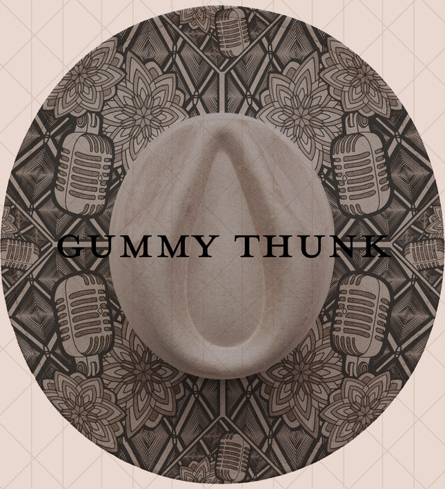Grey Burned Wide Brim Vegan Suede Hat