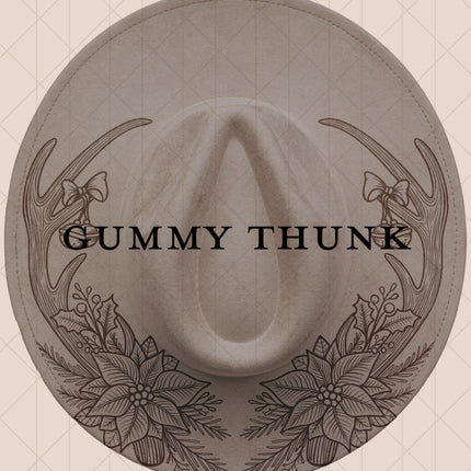 Grey Burned Wide Brim Vegan Suede Hat