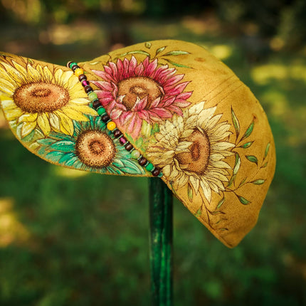 Sunflower Gardens Limited Edition: Laser Burned and Hand Painted Baseball Hat
