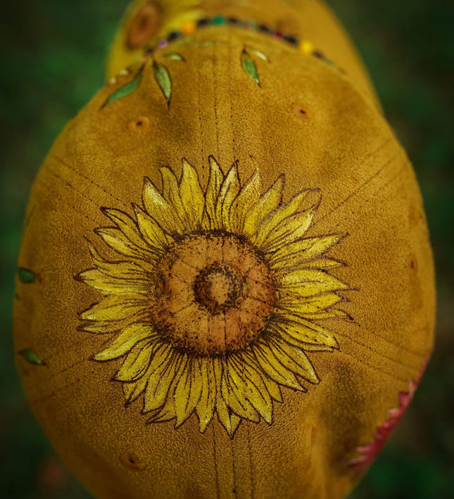 Sunflower Gardens Limited Edition: Laser Burned and Hand Painted Baseball Hat