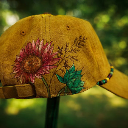 Sunflower Gardens Limited Edition: Laser Burned and Hand Painted Baseball Hat