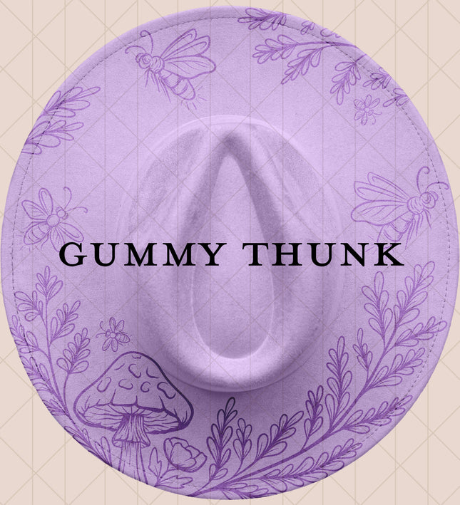 Lavender Burned Wide Brim Vegan Suede Hat
