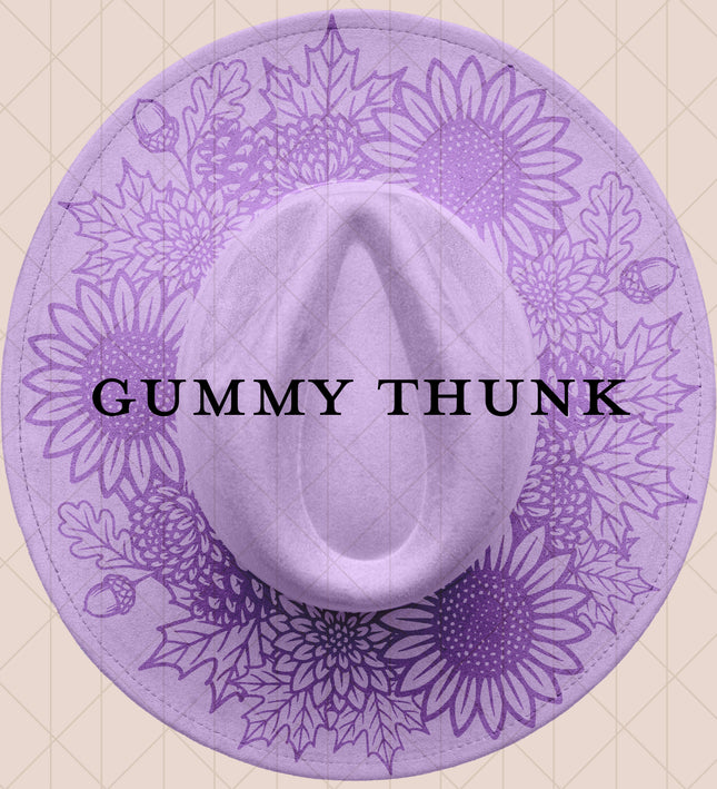 Lavender Burned Wide Brim Vegan Suede Hat