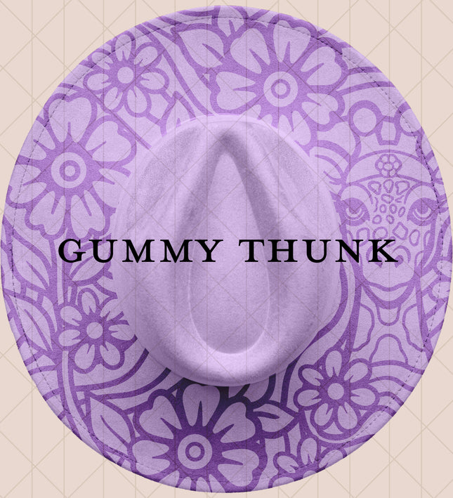 Lavender Burned Wide Brim Vegan Suede Hat