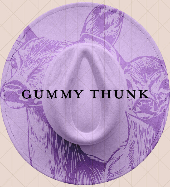 Lavender Burned Wide Brim Vegan Suede Hat