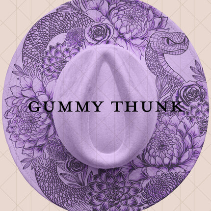 Lavender Burned Wide Brim Vegan Suede Hat