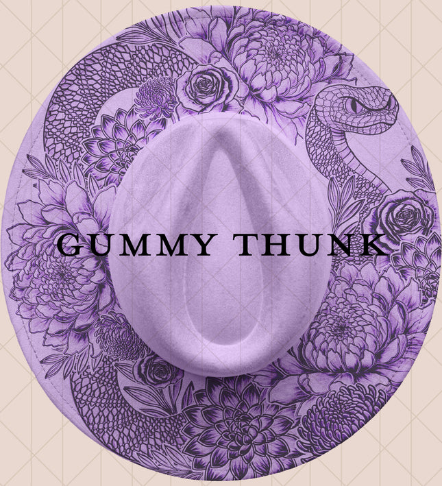 Lavender Burned Wide Brim Vegan Suede Hat