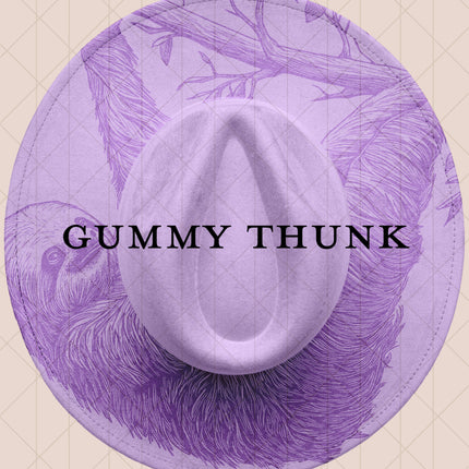 Lavender Burned Wide Brim Vegan Suede Hat