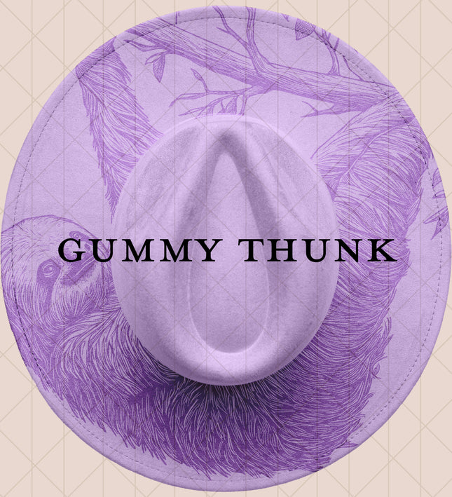 Lavender Burned Wide Brim Vegan Suede Hat