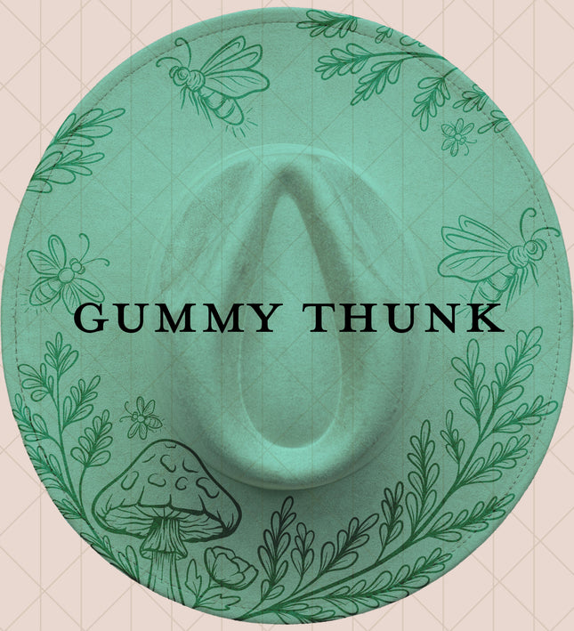 Light Mint Burned Wide Brim Vegan Suede Hat