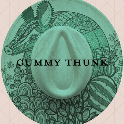 Light Mint Burned Wide Brim Vegan Suede Hat