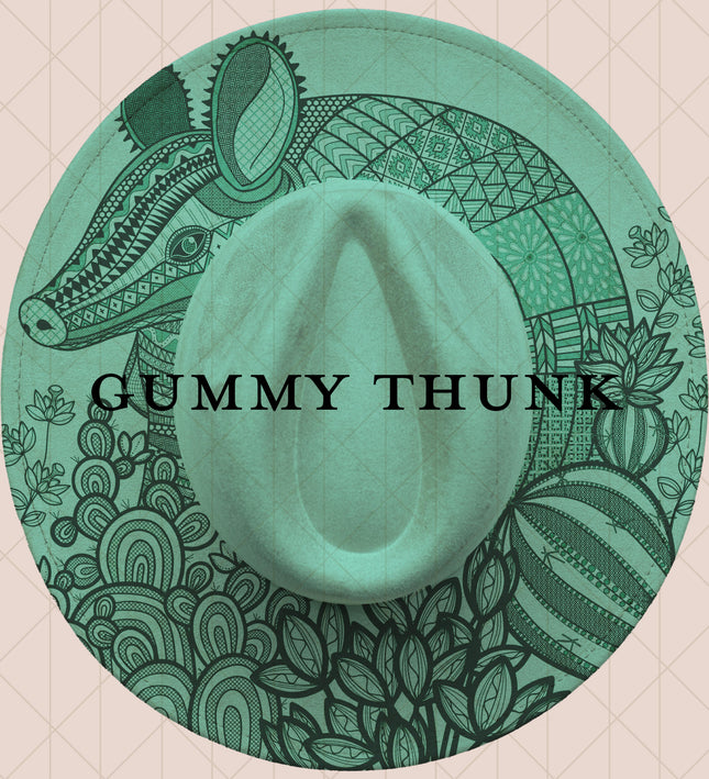 Light Mint Burned Wide Brim Vegan Suede Hat