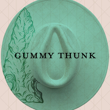 Light Mint Burned Wide Brim Vegan Suede Hat